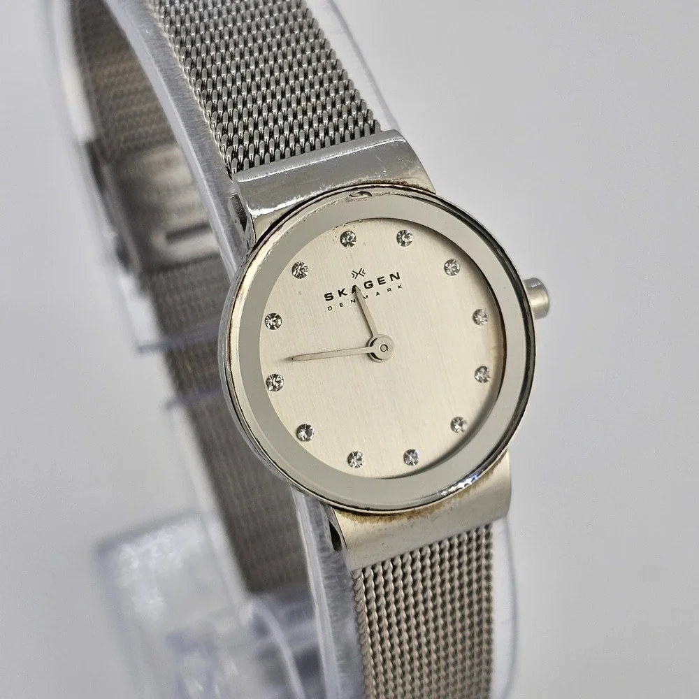 Skagen‎ Women's Analog Watch 22MM Gray Dial Gray Mesh Bands New Battery